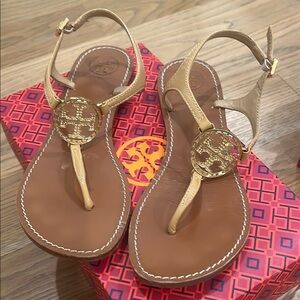 Tory Burch Tan Leather Sandals